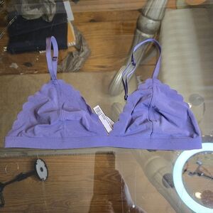 Victoria's Secret Purple Scalloped Bralette Sz Large